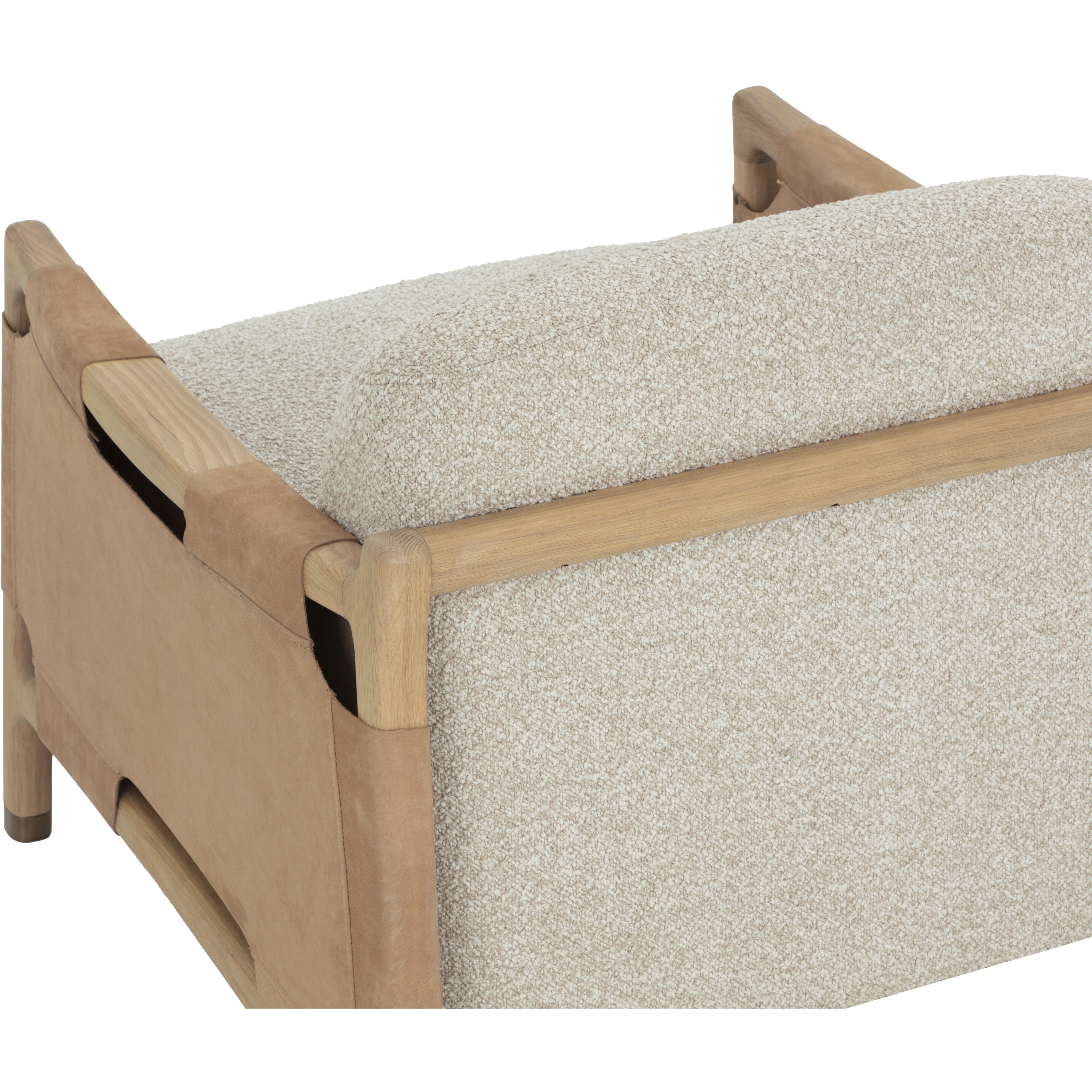 Calloway Light Oak / Santa Cruz Oatmeal / Nubuck Tan Leather Lounge Chair